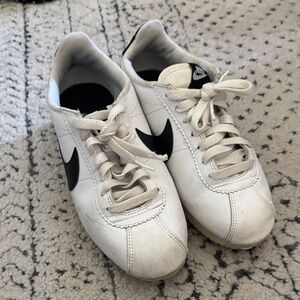 Nike Cortez Classic White and Black Athletic Shoes
